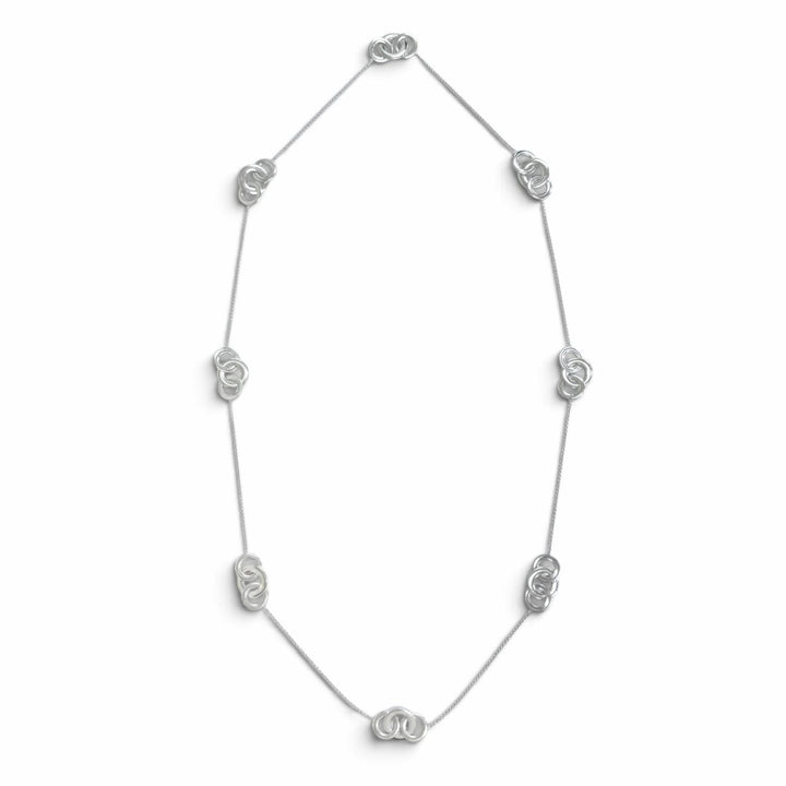 美品△TIFFANY&amp;Co. ティファニー 1837 インターロッキング サークル 925 ロング ネックレス シルバー 重量33.7g レディース 箱付き