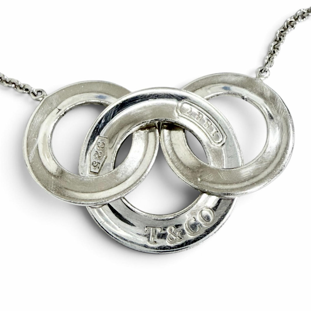 美品△TIFFANY&amp;Co. ティファニー 1837 インターロッキング サークル 925 ロング ネックレス シルバー 重量33.7g レディース 箱付き
