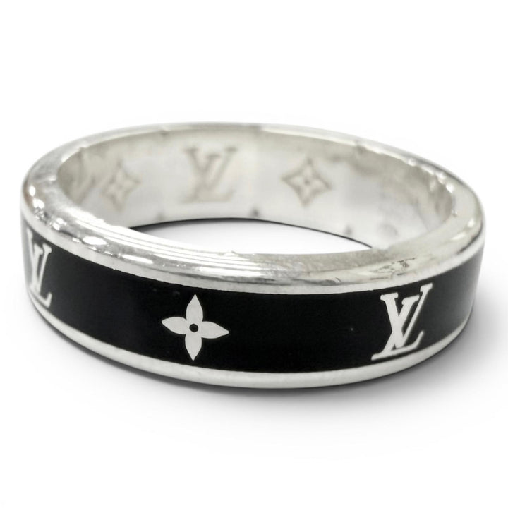 美品□LOUIS VUITTON ルイヴィトン 2025年製 M1534L リング LVスパイク AG925 指輪 ブラック L(JP22号相当) 伊製 7.1g 定価83600円