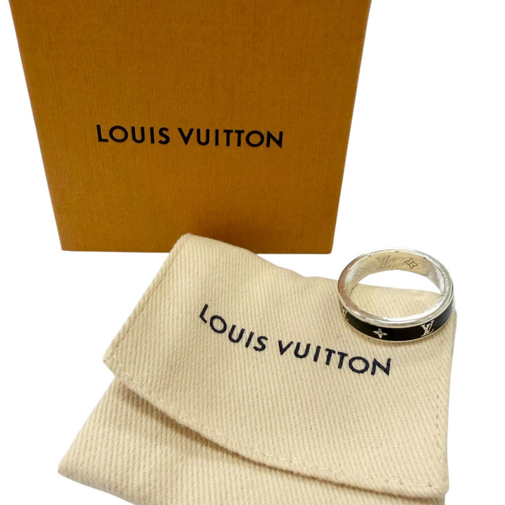 美品□LOUIS VUITTON ルイヴィトン 2025年製 M1534L リング LVスパイク AG925 指輪 ブラック L(JP22号相当) 伊製 7.1g 定価83600円