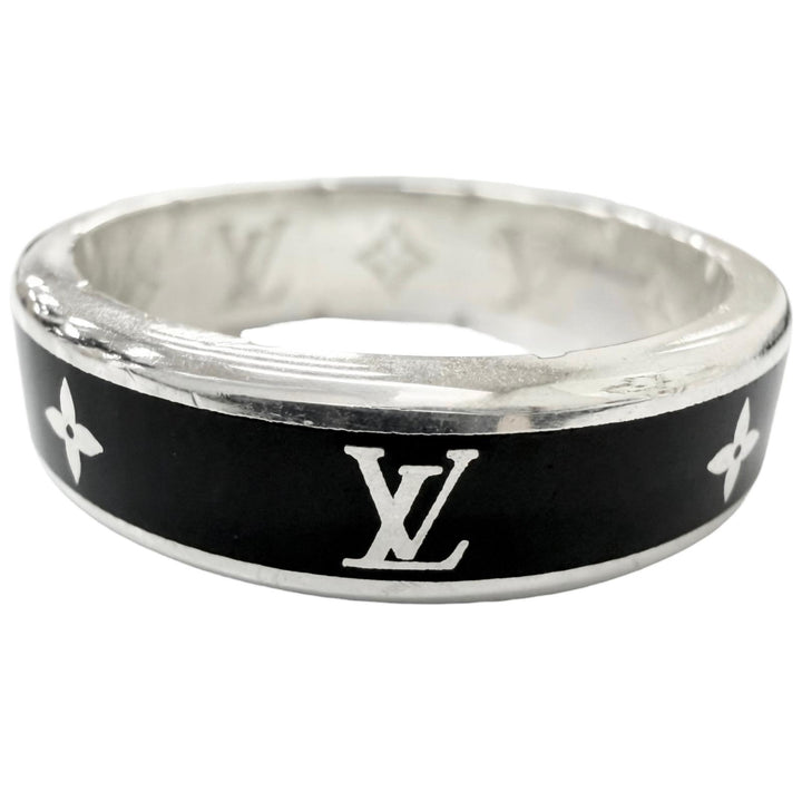 美品□LOUIS VUITTON ルイヴィトン 2025年製 M1534L リング LVスパイク AG925 指輪 ブラック L(JP22号相当) 伊製 7.1g 定価83600円