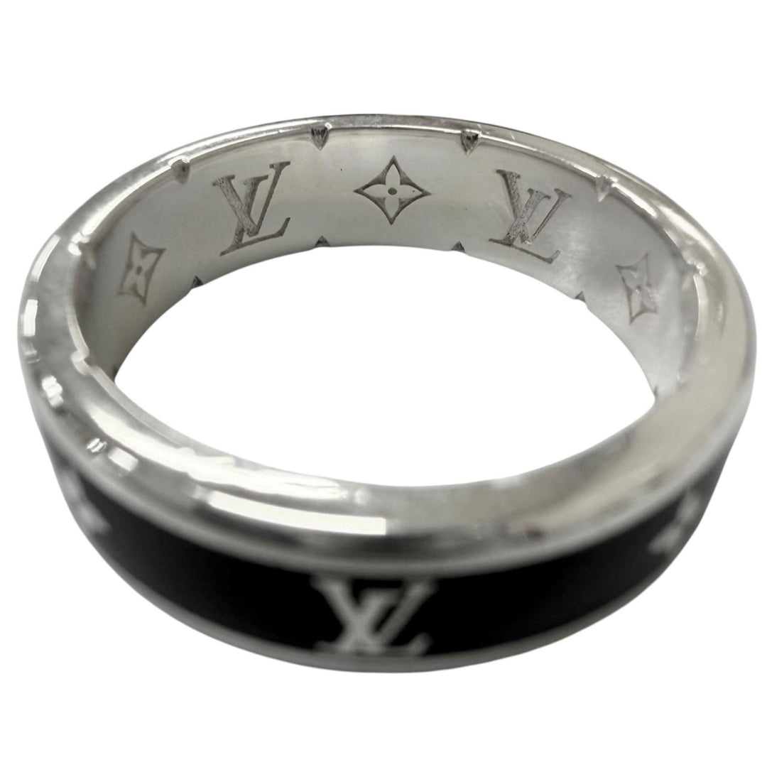 美品□LOUIS VUITTON ルイヴィトン 2025年製 M1534L リング LVスパイク AG925 指輪 ブラック L(JP22号相当) 伊製 7.1g 定価83600円