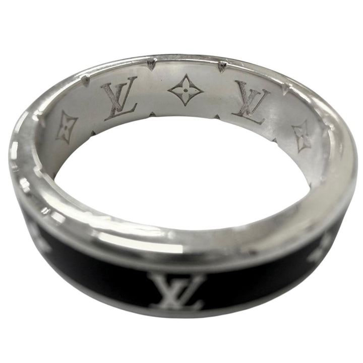 美品□LOUIS VUITTON ルイヴィトン 2025年製 M1534L リング LVスパイク AG925 指輪 ブラック L(JP22号相当) 伊製 7.1g 定価83600円