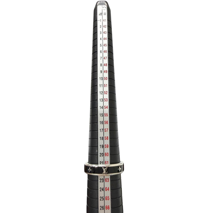 美品□LOUIS VUITTON ルイヴィトン 2025年製 M1534L リング LVスパイク AG925 指輪 ブラック L(JP22号相当) 伊製 7.1g 定価83600円