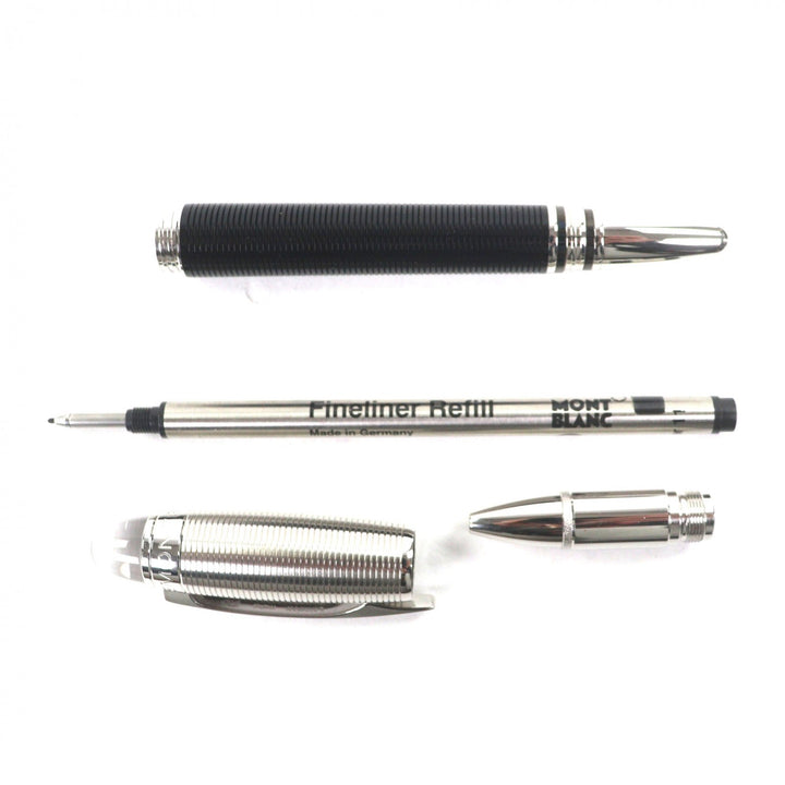 極美品▼MONTBLANC モンブラン スターウォーカー ファインライナー ドゥエ ホワイトスター キャップ式 ボールペン ケース付 筆記確認済み