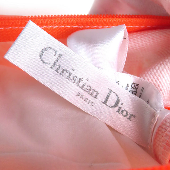 極美品△Christian Dior クリスチャンディオール HYP02RCO0U ディオリビエラ クッション リネン混 オレンジ フランス製 正規品 オススメ