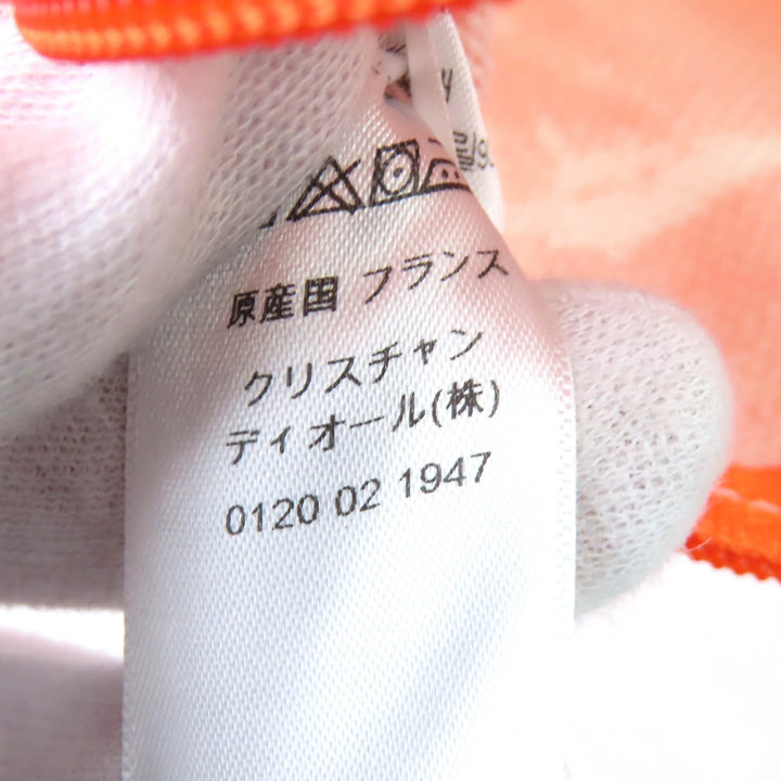 極美品△Christian Dior クリスチャンディオール HYP02RCO0U ディオリビエラ クッション リネン混 オレンジ フランス製 正規品 オススメ