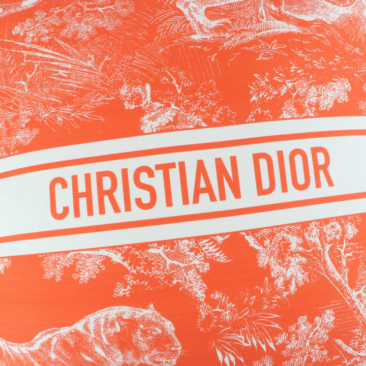 極美品★Christian Dior クリスチャンディオール HYP02RCO0U ディオリビエラ リネン混 クッション オレンジ 仏製 正規品 レディース