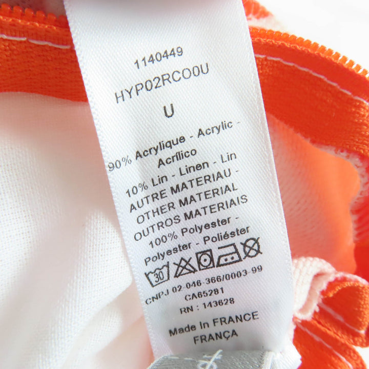 極美品★Christian Dior クリスチャンディオール HYP02RCO0U ディオリビエラ リネン混 クッション オレンジ 仏製 正規品 レディース