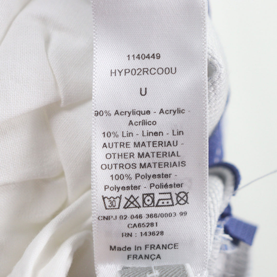 極美品▼Christian Dior クリスチャンディオール HYP02RCO0U ディオリビエラ リネン混 クッション ブルー フランス製 正規品 レディース