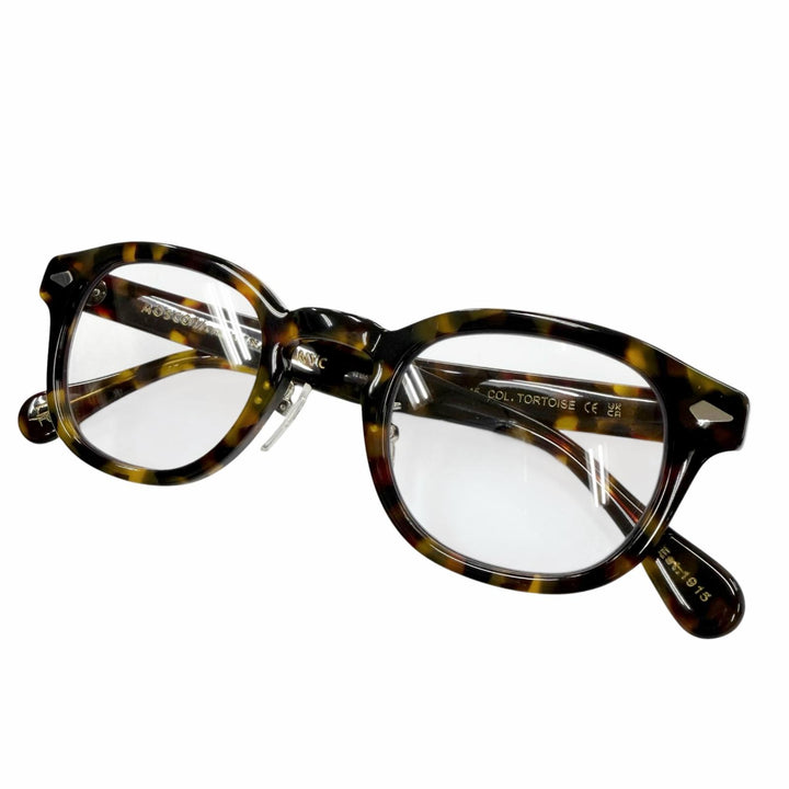 極美品▼MOSCOT モスコット LEMTOSH レムトッシュ ベッコウ柄 ウェリントン メガネ 眼鏡 アイウェア クリアブラウン 46□24-145 箱付き