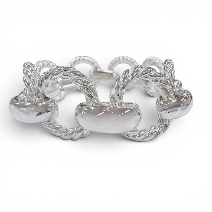 美品◇TIFFANY&amp;Co. ティファニー ヴィンテージ ツイストサークル 925 全長約19cm ブレスレット シルバー イタリア製 重量62.6g メンズ