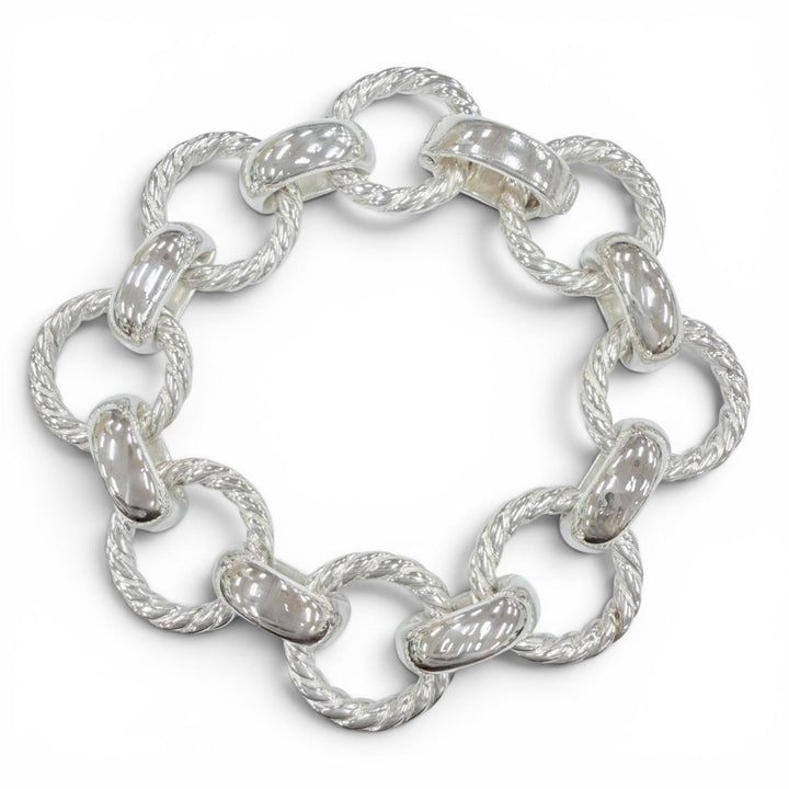 美品◇TIFFANY&amp;Co. ティファニー ヴィンテージ ツイストサークル 925 全長約19cm ブレスレット シルバー イタリア製 重量62.6g メンズ