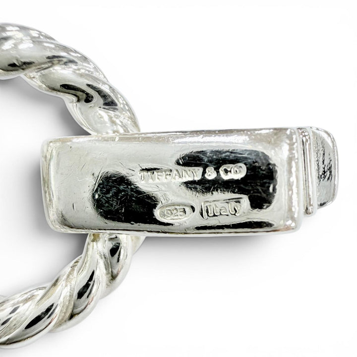 美品◇TIFFANY&amp;Co. ティファニー ヴィンテージ ツイストサークル 925 全長約19cm ブレスレット シルバー イタリア製 重量62.6g メンズ