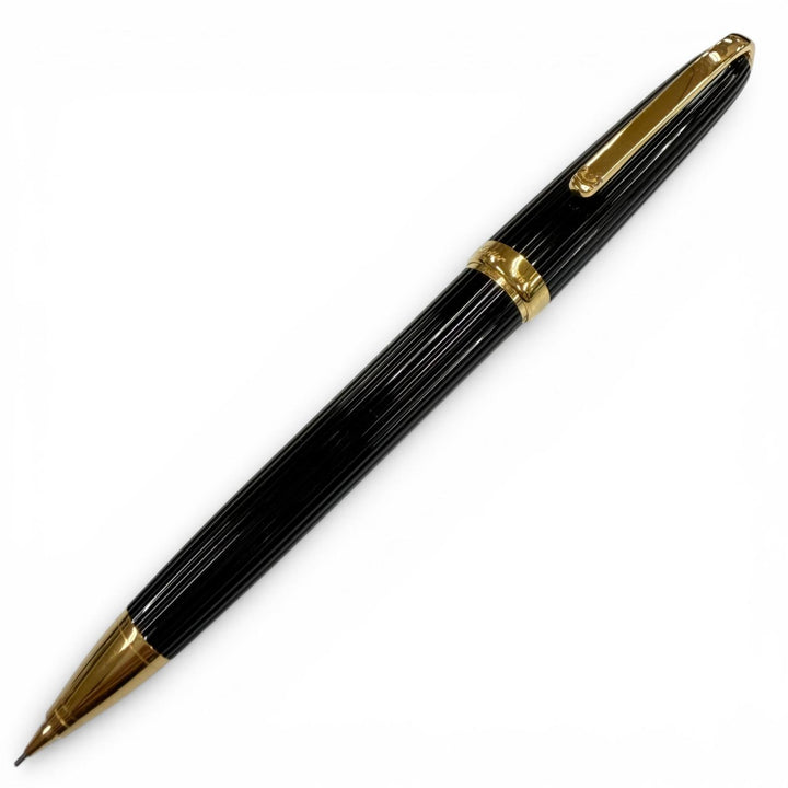 良品▼Cartier カルティエ ルイ カルティエ ストライプ ツイスト式 シャープペンシル ブラック ゴールド フランス製 メンズ