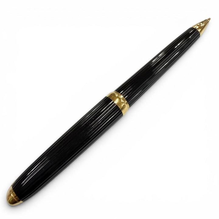 良品▼Cartier カルティエ ルイ カルティエ ストライプ ツイスト式 シャープペンシル ブラック ゴールド フランス製 メンズ