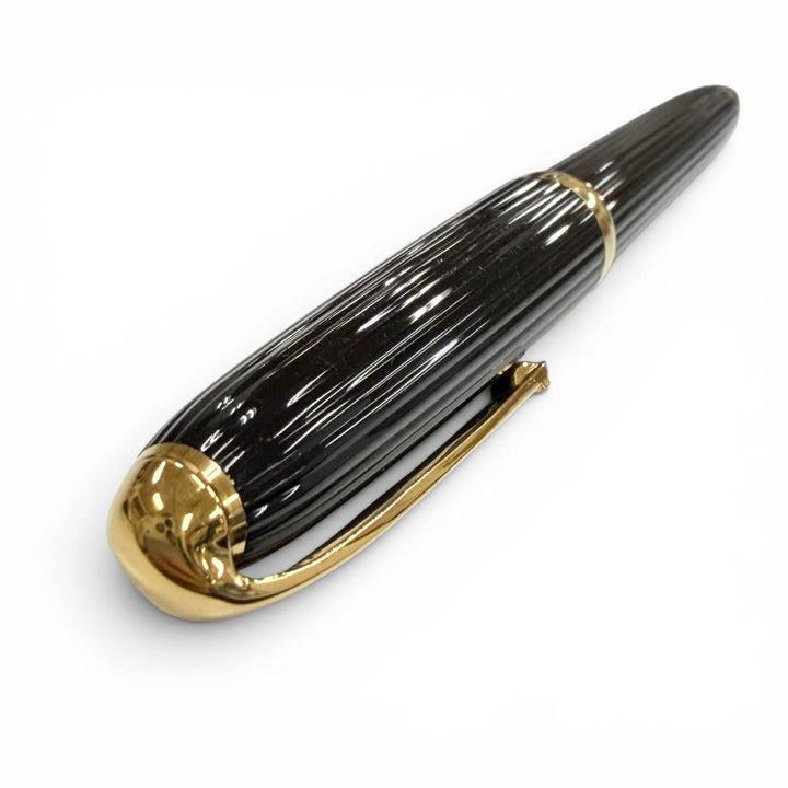 良品▼Cartier カルティエ ルイ カルティエ ストライプ ツイスト式 シャープペンシル ブラック ゴールド フランス製 メンズ