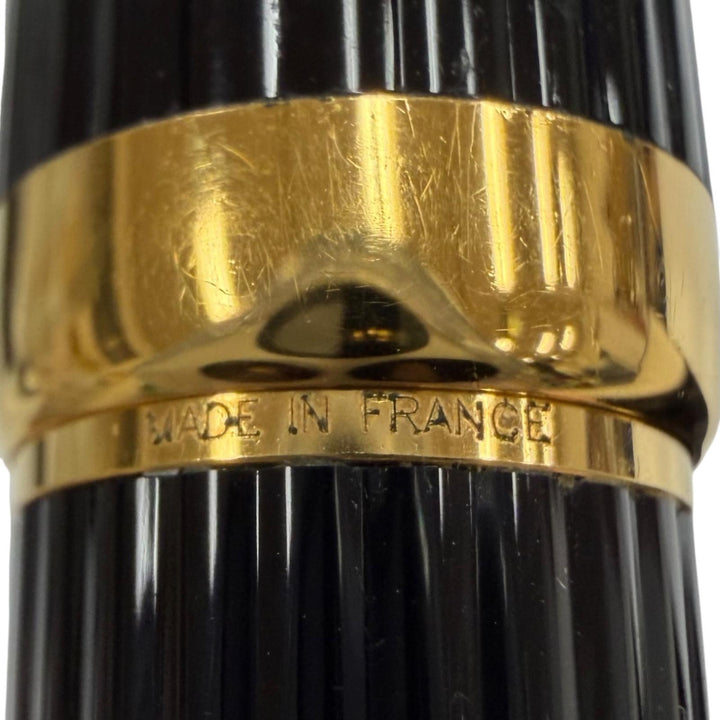 良品▼Cartier カルティエ ルイ カルティエ ストライプ ツイスト式 シャープペンシル ブラック ゴールド フランス製 メンズ