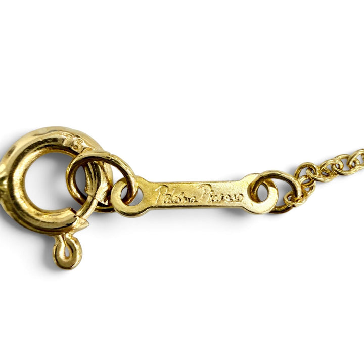 極美品△TIFFANY&amp;Co. ティファニー パロマピカソ ラビングハート ダイヤ ネックレス ペンダント 750(YG) イエローゴールド 重量3.22g