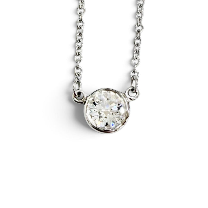 極美品△TIFFANY&amp;Co. ティファニー 23316471 バイザヤード PT950 1Pダイヤモンド 約0.18ct ネックレス プラチナ 重量2.49g 2008年1月購入