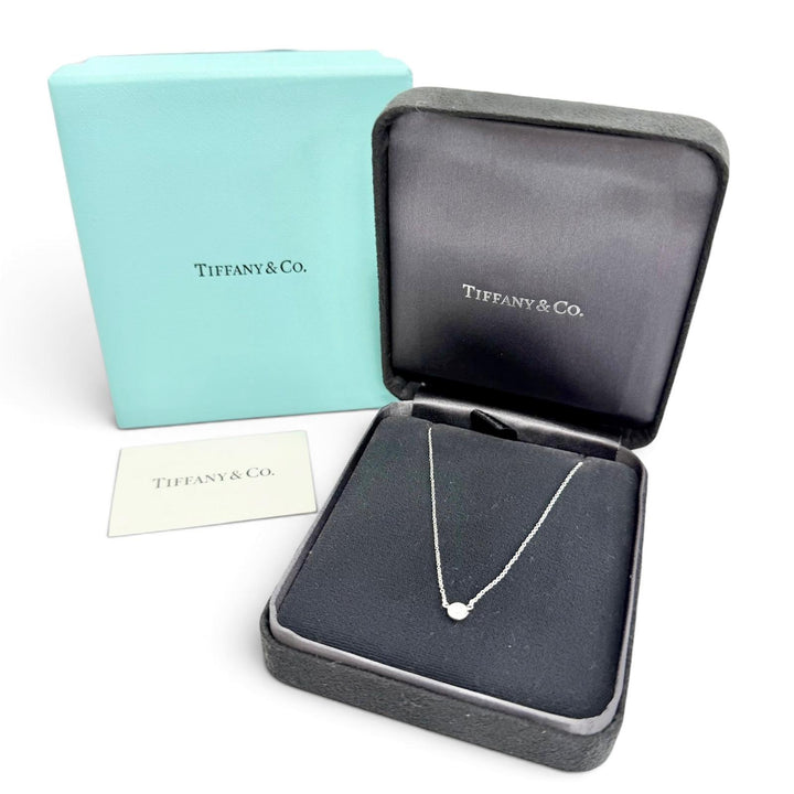 極美品△TIFFANY&amp;Co. ティファニー 23316471 バイザヤード PT950 1Pダイヤモンド 約0.18ct ネックレス プラチナ 重量2.49g 2008年1月購入