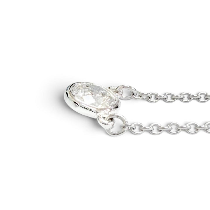 極美品△TIFFANY&amp;Co. ティファニー 23316471 バイザヤード PT950 1Pダイヤモンド 約0.18ct ネックレス プラチナ 重量2.49g 2008年1月購入