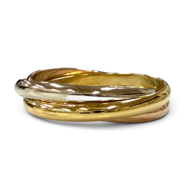 極美品▼Cartier カルティエ A5168H トリニティ スモール 750(YG PG WG) リング 指輪 ゴールド シルバー 51 JP11号 重量3.6g レディース