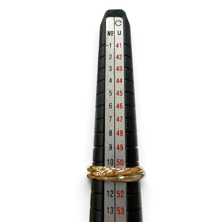 極美品▼Cartier カルティエ A5168H トリニティ スモール 750(YG PG WG) リング 指輪 ゴールド シルバー 51 JP11号 重量3.6g レディース