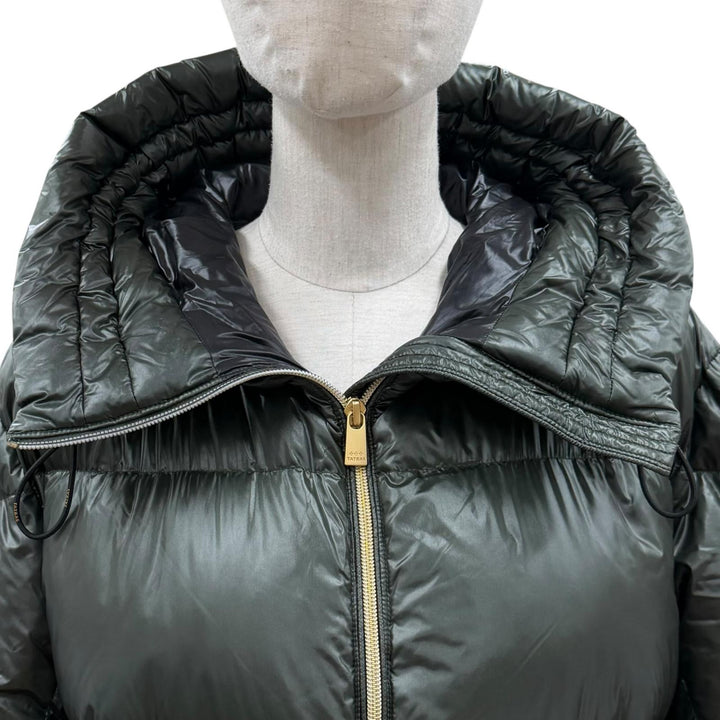 美品▼TATRAS タトラス LTLA23A4236 LARALI ララリ ワッペン付き フーデッド WZIPUP ダウンジャケット グリーン 4 正規品 レディース