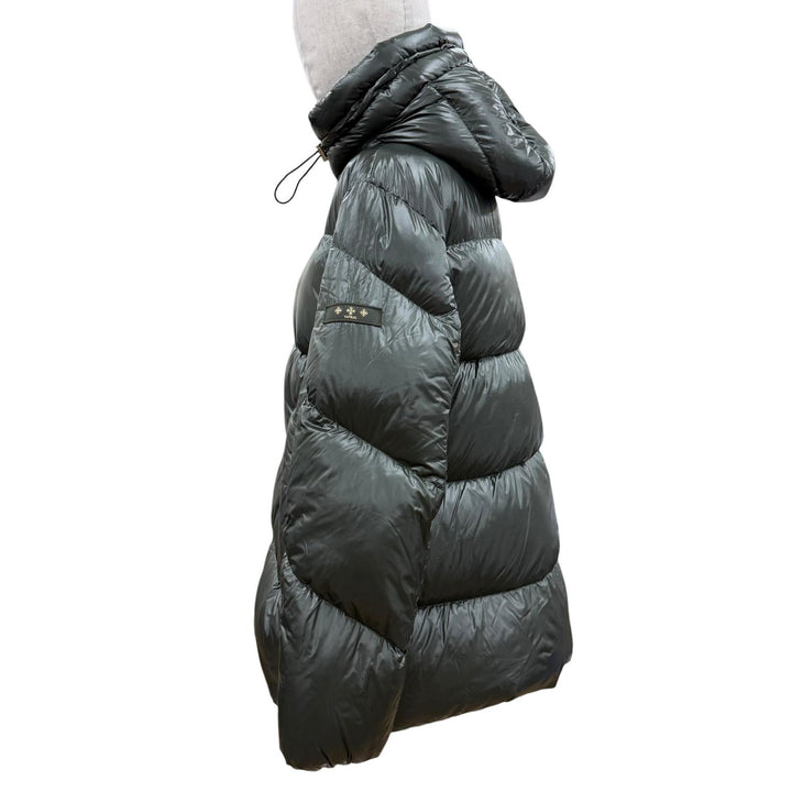 美品▼TATRAS タトラス LTLA23A4236 LARALI ララリ ワッペン付き フーデッド WZIPUP ダウンジャケット グリーン 4 正規品 レディース