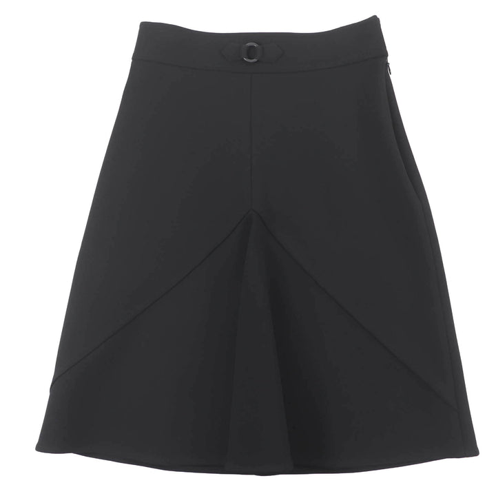 極美品☆HERMES エルメス 23SS 3E0315DJ 膝丈 フレアスカート デザインスカート ブラック 36 フランス製 正規品 レディース