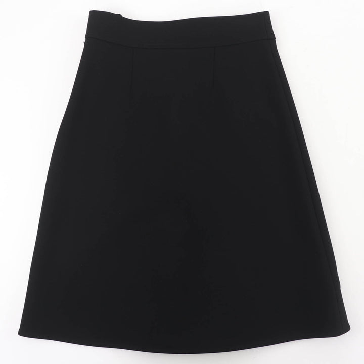 極美品☆HERMES エルメス 23SS 3E0315DJ 膝丈 フレアスカート デザインスカート ブラック 36 フランス製 正規品 レディース