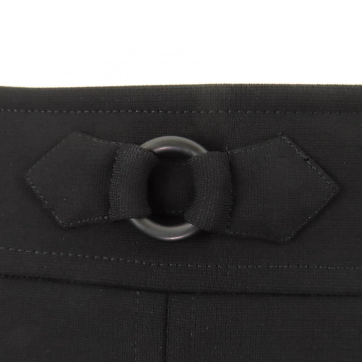 極美品☆HERMES エルメス 23SS 3E0315DJ 膝丈 フレアスカート デザインスカート ブラック 36 フランス製 正規品 レディース