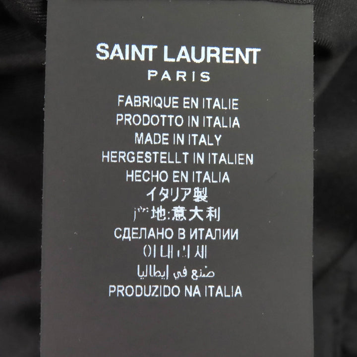 極美品△SAINT LAURENT PARIS サンローランパリ 20AW 632886 ウール100％ ストライプ柄 ロゴボタン ダブルブレストジャケット 34 正規品