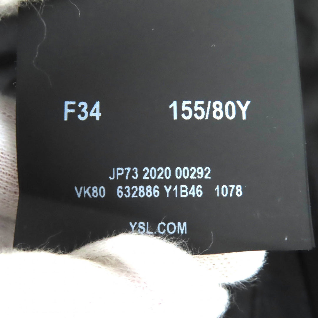 極美品△SAINT LAURENT PARIS サンローランパリ 20AW 632886 ウール100％ ストライプ柄 ロゴボタン ダブルブレストジャケット 34 正規品