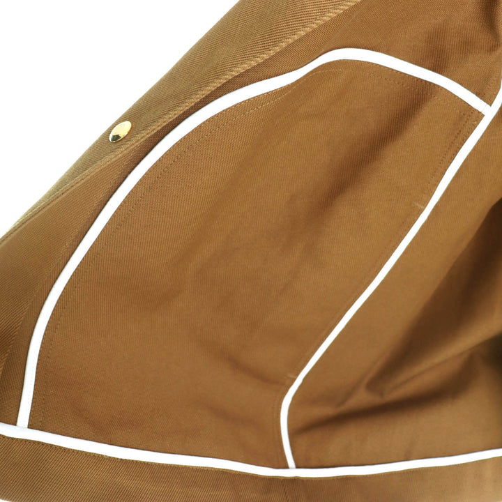 極美品△DRAWER ドゥロワー 24AW 6522-299-0884 FALL1 コットンカバーオールジャケット ロゴボタン ブラウン 36 正規品 レディース