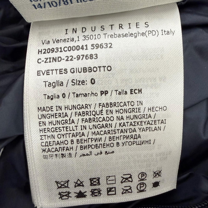 極美品◇MONCLER モンクレール 22-23AW H20931C00041 EVETTES リバーシブル ロゴワッペン ボアフード ベルト付 ダウンコート 紺 0 正規品