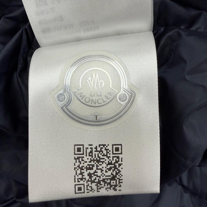 極美品◇MONCLER モンクレール 22-23AW H20931C00041 EVETTES リバーシブル ロゴワッペン ボアフード ベルト付 ダウンコート 紺 0 正規品