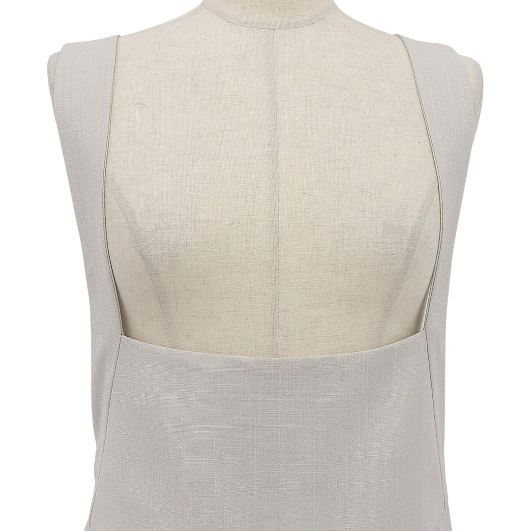 極美品▲DRAWER ドゥロワー 24SS 6514-236-1407 RESORT1 スラブフレスコ ウール シルク サロペット ライトベージュ 38 正規品 レディース