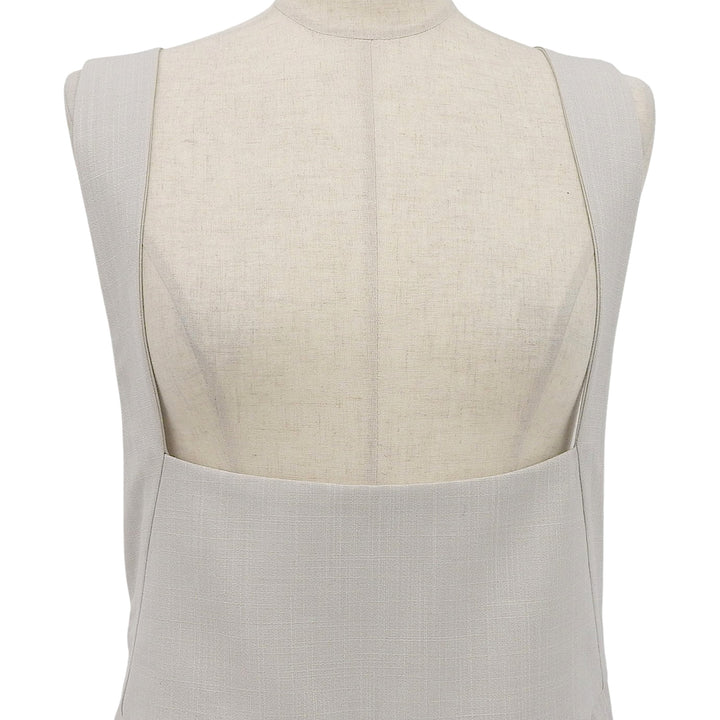 極美品▲DRAWER ドゥロワー 24SS 6514-236-1407 RESORT1 スラブフレスコ ウール シルク サロペット ライトベージュ 38 正規品 レディース