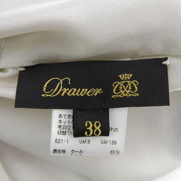 極美品▲DRAWER ドゥロワー 24SS 6514-236-1407 RESORT1 スラブフレスコ ウール シルク サロペット ライトベージュ 38 正規品 レディース