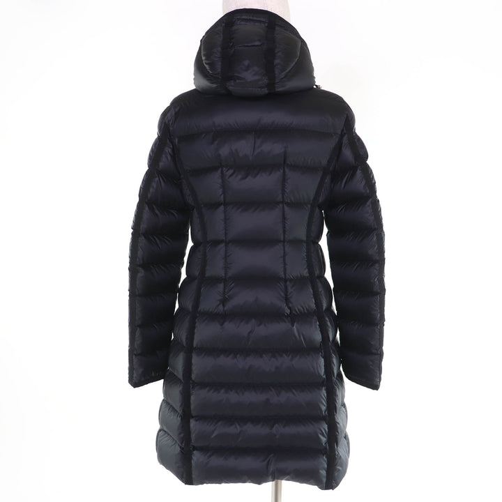 美品☆MONCLER モンクレール HERMINE エルミンヌ ロゴワッペン・フード付 ダウンコート ブラック 2 ガーメント付き 正規品 レディース