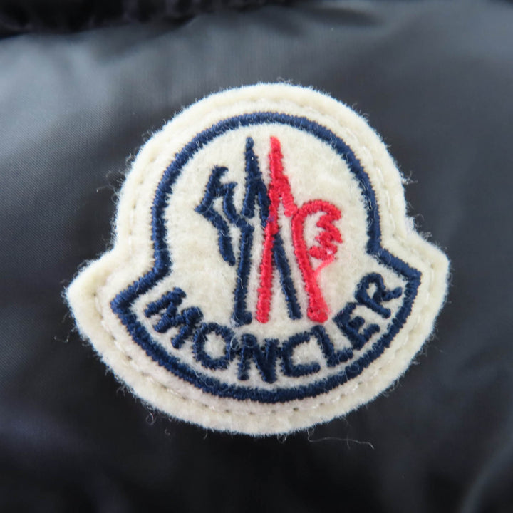 美品☆MONCLER モンクレール HERMINE エルミンヌ ロゴワッペン・フード付 ダウンコート ブラック 2 ガーメント付き 正規品 レディース