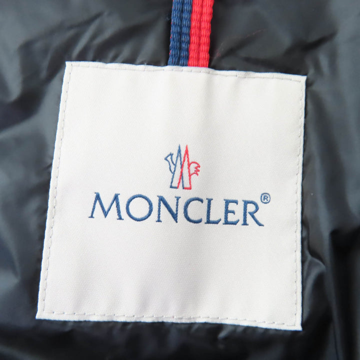 美品☆MONCLER モンクレール HERMINE エルミンヌ ロゴワッペン・フード付 ダウンコート ブラック 2 ガーメント付き 正規品 レディース