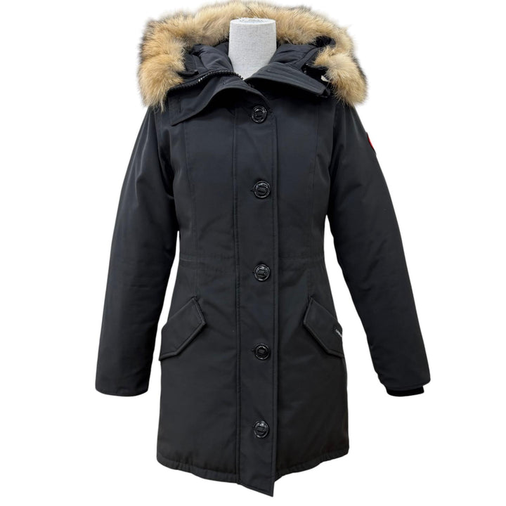 良品☆CANADA GOOSE カナダグース 2580LA ROSSCLAIR PARK ロスクレアパーカ ファー・フード付 ダウンコート 黒 フュージョンS 国内正規品