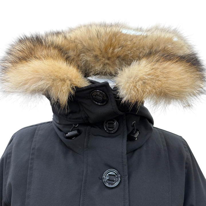 良品☆CANADA GOOSE カナダグース 2580LA ROSSCLAIR PARK ロスクレアパーカ ファー・フード付 ダウンコート 黒 フュージョンS 国内正規品