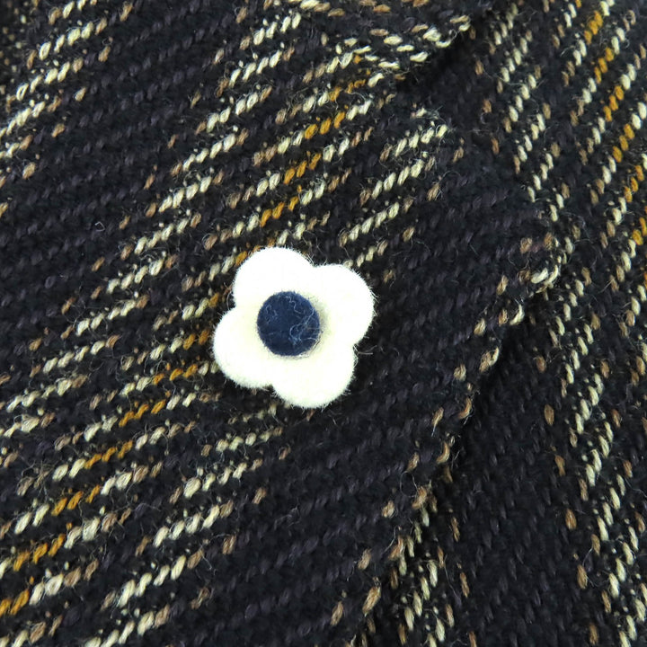 極美品△LARDINI ラルディーニ JU903AQ43 ウール コットン MOWEAR ブートニエール付 ストライプ 総柄 テーラードジャケット 46 正規品