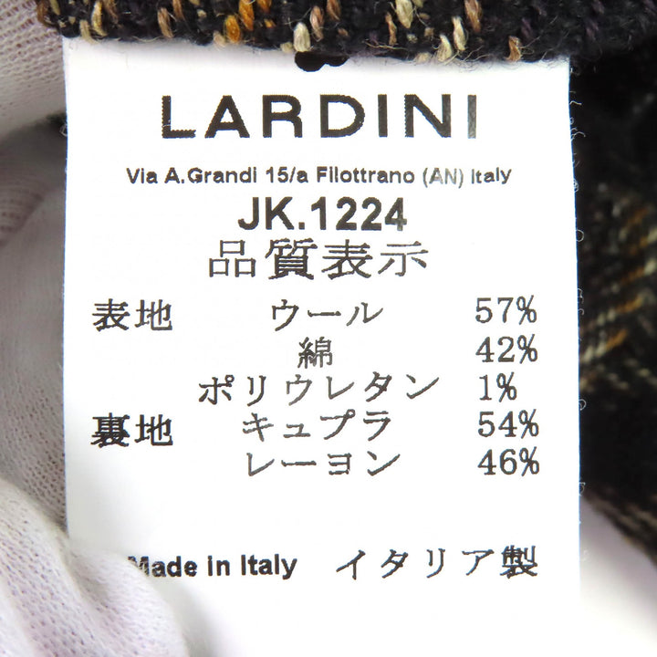 極美品△LARDINI ラルディーニ JU903AQ43 ウール コットン MOWEAR ブートニエール付 ストライプ 総柄 テーラードジャケット 46 正規品