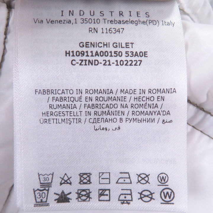 美品□MONCLER モンクレール 2021年製 GENICHI GILET BORN TO PROTECT ロゴワッペン フーデッド ダウンベスト カーキ 2 正規品　メンズ