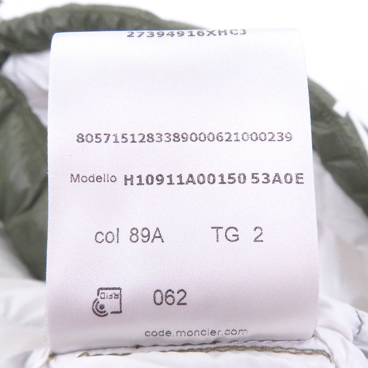 美品□MONCLER モンクレール 2021年製 GENICHI GILET BORN TO PROTECT ロゴワッペン フーデッド ダウンベスト カーキ 2 正規品　メンズ